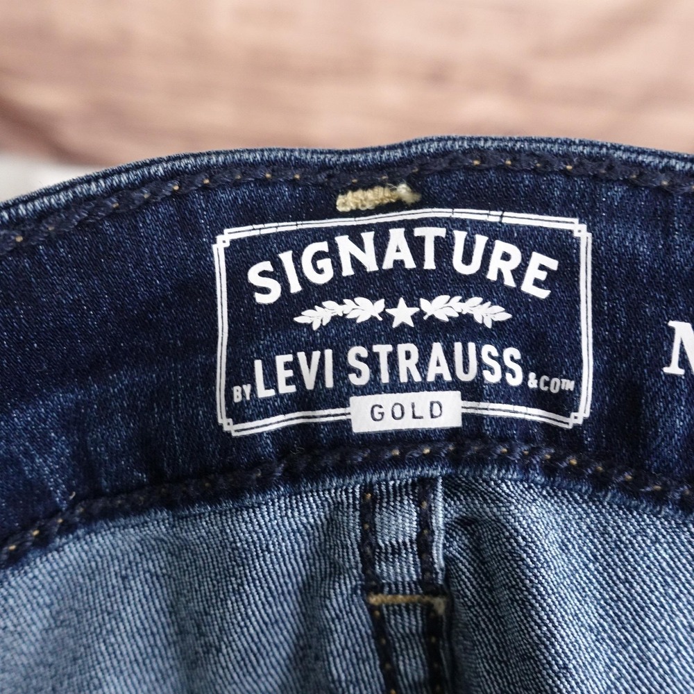 New! Signature Levi Strauss Modern Straight Jeans Womens 14S Mid Rise Stretch - Picture 9 of 13
